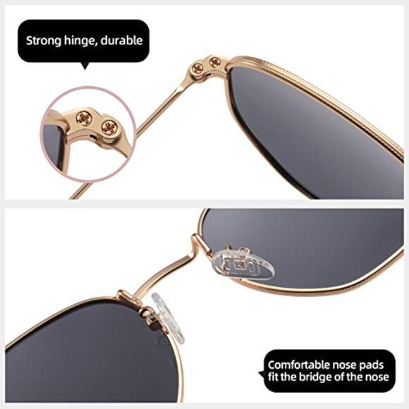 Polarized Hexagon Sunglasses UV400 Metal Frame Unisex Fashion